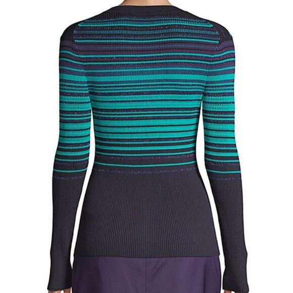 Hugo Boss Fadeira Ribbed Metallic Stripe Sweater.  SZ S - Picture 3 of 5